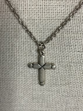 VTG VINTAGE JAMES AVERY STERLING SILVER PLAIN LATIN CROSS & CHAIN